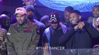 Chris Brown brings out Usher in Miami (Cafe Iguana Pines)
