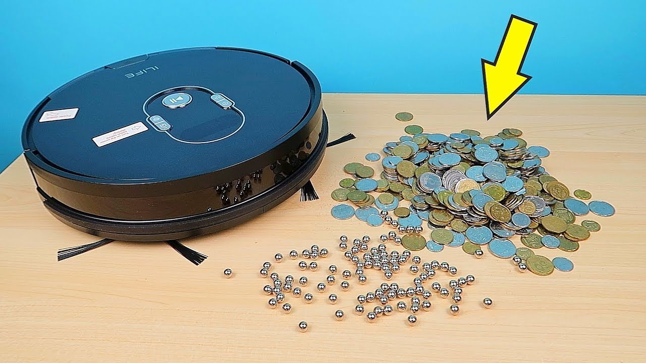 ¡Robot Aspirador vs Bolas de Hierro y Monedas!