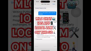 On device AI tool #mlc #chat #ios #app #local #llm #onthego