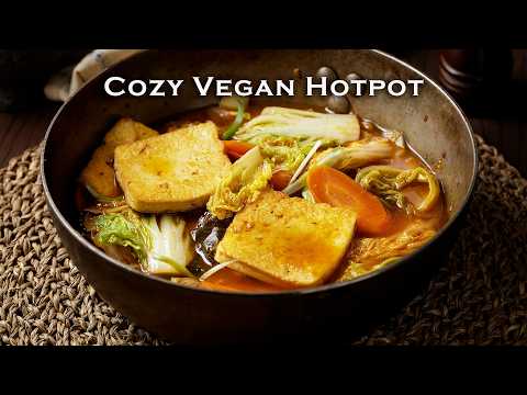 Vegan Tofu Gochujang Hotpot | Calm ASMR Cooking with Chinese Cabbage