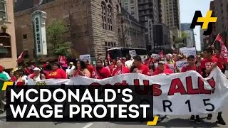 McDonald's Employees Demand $15 Wage, Union Rights