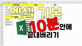 엑셀 기초 배우기 21개 기능 10분만에 초보 탈출~~(엑셀 단축키, 이동방식, 워크시트 등)