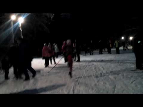 Ночные соревнование по лыжам Максима.