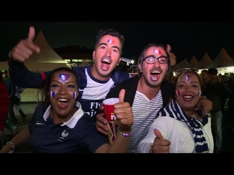 French fans overjoyed after their 3-0 win against Honduras