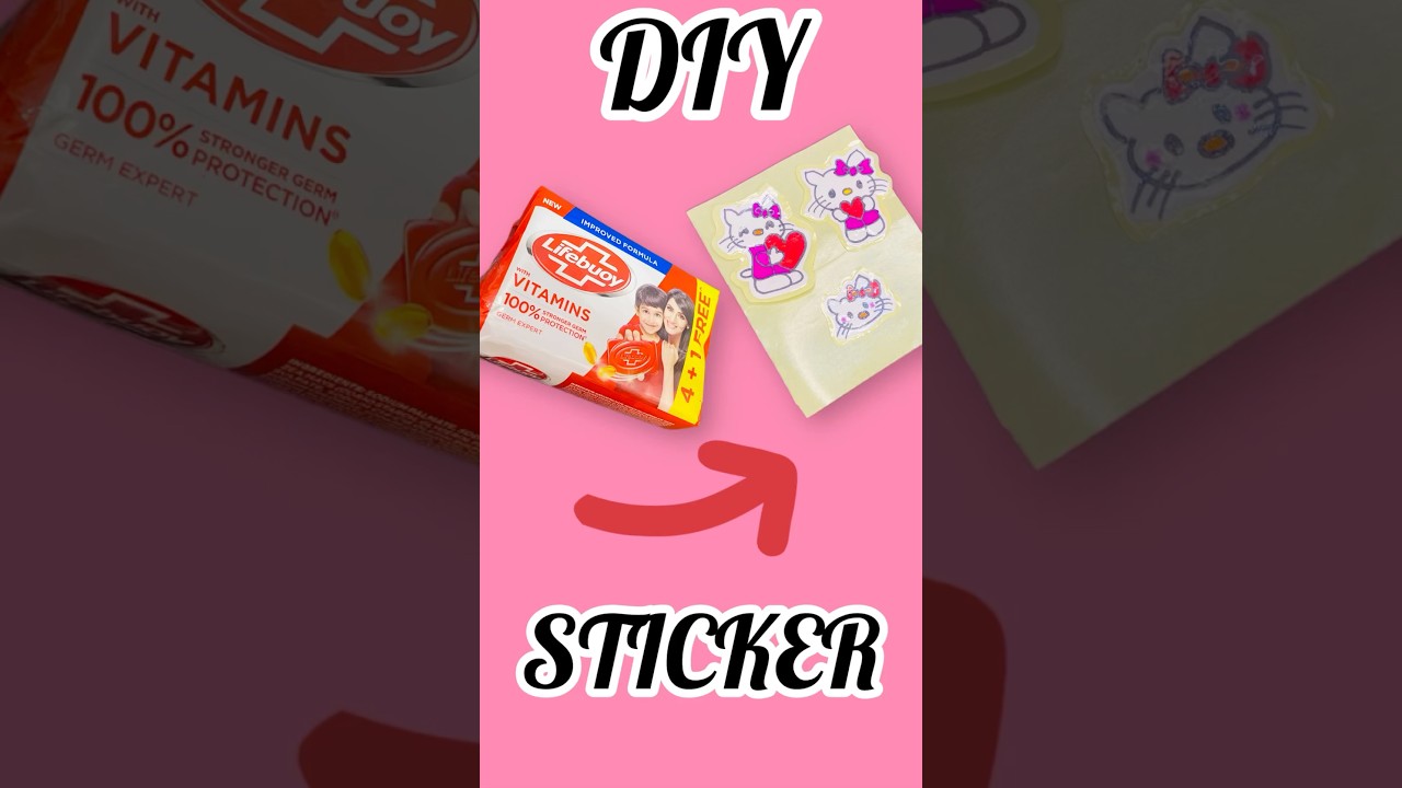 How To Make Stickers l DIY Stickers I Hello Kitty Stickers #shorts #papercraft #shortsviral