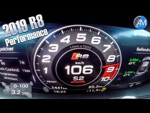 2019 AUDI R8 Performance (620hp) - 0-100 LAUNCH Control acceleration!