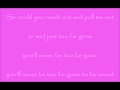 Sixpence none the richer - Too far gone Lyrics ...