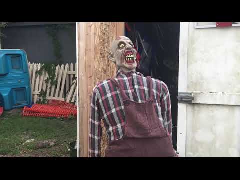 Spirit Halloween zombie farmer demo!