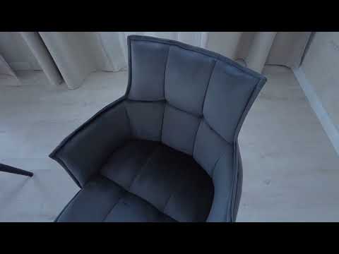 Обеденный стул SASKIA (mod. 8283) 55х61х85  серый (G-062-40)/черный в Челябинске - видео 6