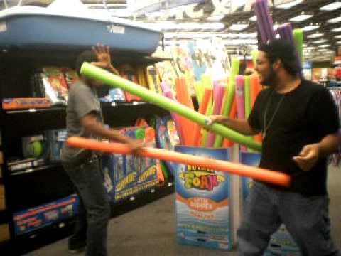 Noodle Fight in Sport Authority