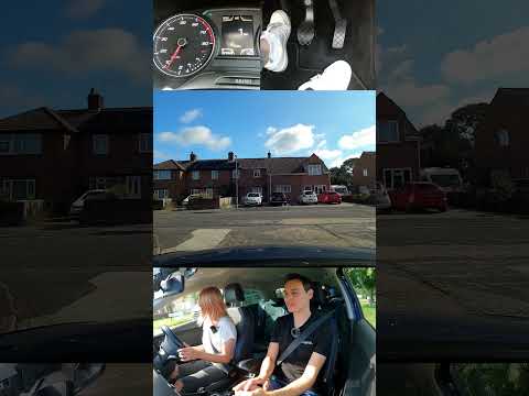 New driver doing a junction on her own for the first time. #drivinglessons #learningtodrive