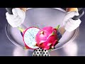 ASMR Dragon Fruit Ice Cream Rolls ASMR Oddly Satisfying Video