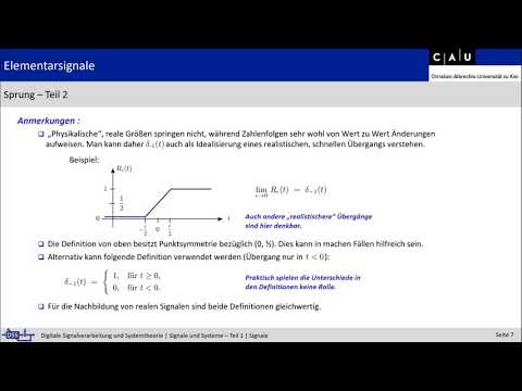 Vorlesung "Signale und Systeme - Teil 1", 2. Signale, Teil 1