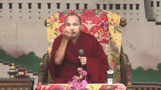 His Holiness Karmapa gives a public audience to Tibetans In Exile