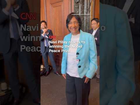 Navi Pillay reacts to winning the Nobel Peace Prize
