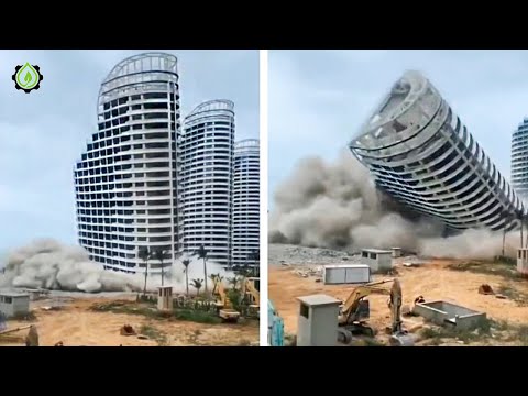 Extreme Fastest Building Demolition Compilation | Amazing Dangerous Crane Operator Skills #20