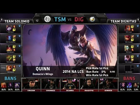 TSM vs Dignitas | 2014 NA LCS Spring split S4 W9D2 G1 | TSM vs DIG Week 9 Day 2 full game HD