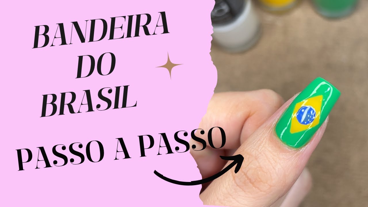 Unhas da bandeira do Brasil super fácil