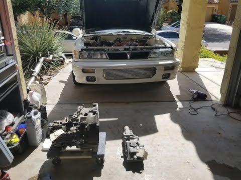 How to remove the transmssion off a Mitsubishi Galant Vr-4