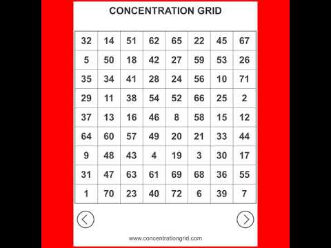 CONCENTRATION GRID - MENTAL FOCUS GRIDS - YouTube