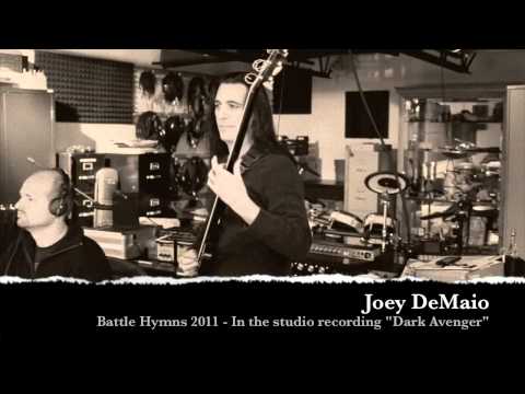 Joey DeMaio recording "Dark Avenger"