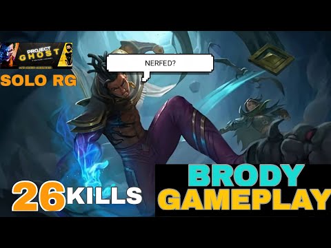 BRODY GAMEPLAY || FULL BUILD, GOLD LANE SOLO RG - MLBB