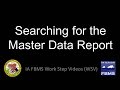 Searching for the Master Data Report