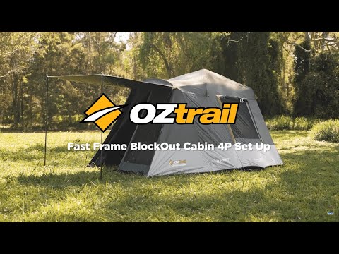 Setting up the OZtrail Blockout Fast Frame 4 Person Cabin Tent