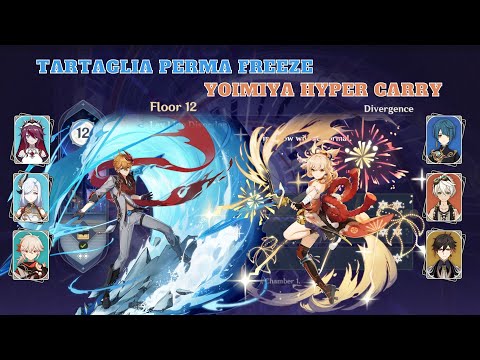Genshin Impact - Tartaglia Perma Freeze & Yoimiya Hyper carry | Spiral Abyss 3.2 Floor 12 | 9 Stars