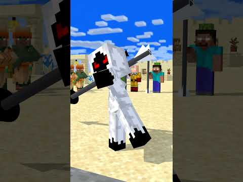 HELP Herobrine THROW SPEAR CHALLENGE (Imagine Dragon - Bones)