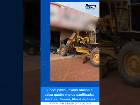 Vídeo: patrol invade oficina e deixa quatro motos danificadas em Luís Correia, litoral do Piauí