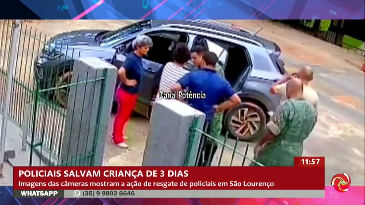 Imagens mostram policiais militares salvando bebê de 3 dias em São Lourenço