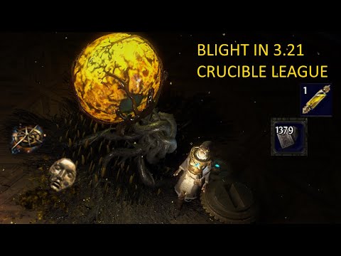 How are Blighted and Blight-Ravaged maps in 3.21 Crucible League?