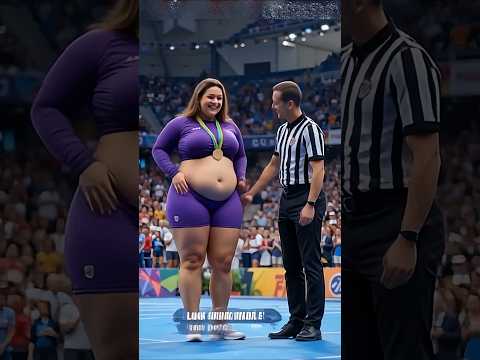 The girl is fat but still won the trophy #usa #usashorts #shorts