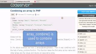 PHP Tutorial : array combine