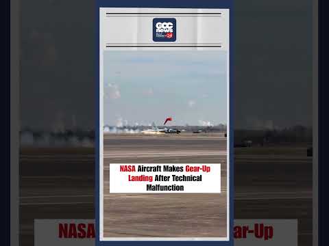 NASA Plane Emergency Belly Landing Houston Ellington Field No Landing Gear