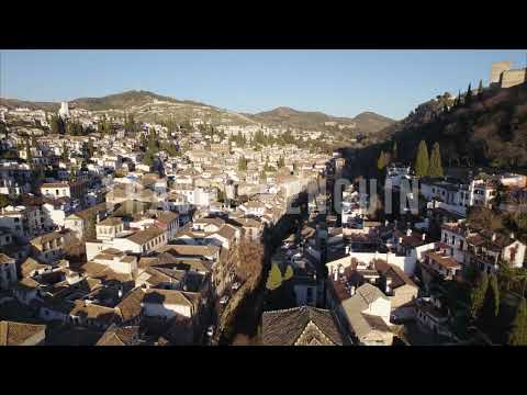 Spain 🇪🇸 Granada, Iglesia de San Gil y Santa Ana [4K] Drone Stock Footage 3