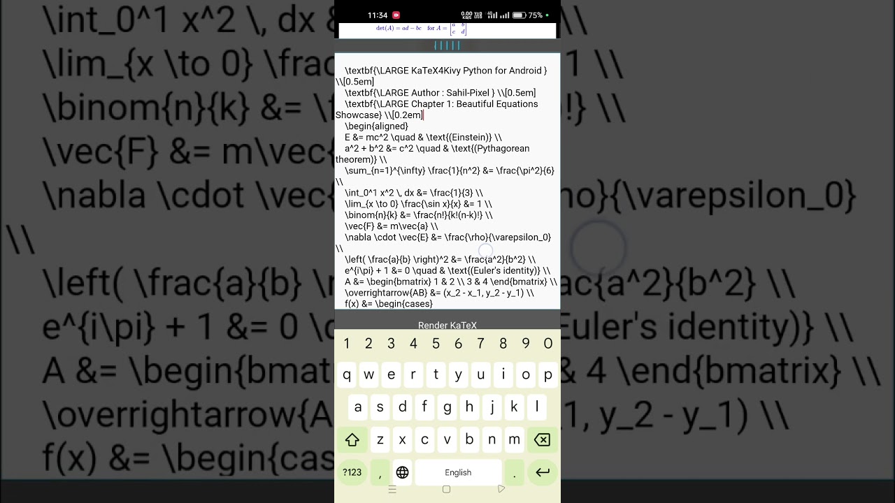 KaTex on Android Kivy Python #kivy #pythonprogramming  #katex #latex  #kivymd #pythonforandroid
