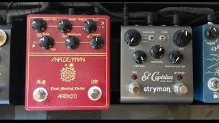 Video thumbnail for Strymon El Capistan vs. Analogman ARDX20- A Delay Shootout! by Sam Popkin