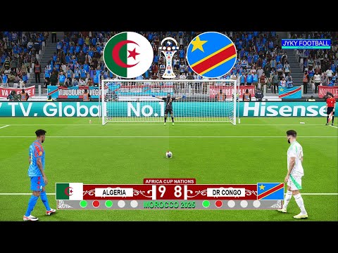 Algeria vs Congo Dr - Penalty Shootout 1/8 final Africa Cup of Nations 2025 (Morocco) eFootball PES