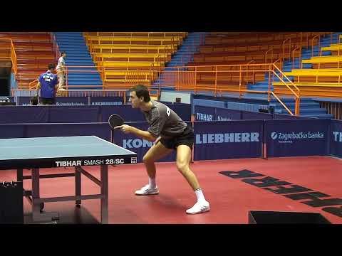 Timo Boll - Christian Süss (GER) - Practice at the 2007 World Championships in Zagreb