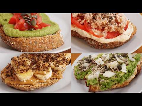 ¿No sabes que desayunar? 5 TOSTADAS SALUDABLES en 1 MINUTO