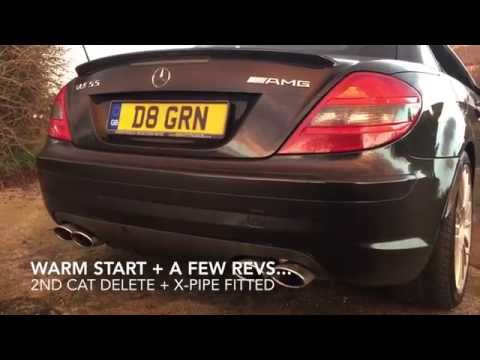 SLK55 AMG 2nd Cat Delete + X-Pipe (before and after)