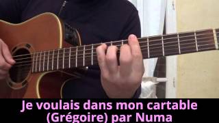 Je voulais dans mon cartable (Grégoire)(Pierre Ruaud) guitar cover reprise 2015
