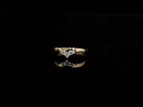 9ct Gold Diamond Wishbone Ring