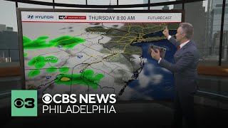 Calm night before threat of severe weather moves into Philadelphia region Thursday