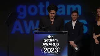 Charles Melton Wins the Award for Outstanding Supporting Performance at the 2023 Gotham Awards