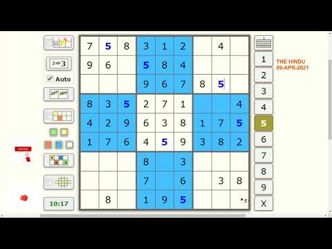 09 Apr 2021 | THE HINDU | SUDOKU | 5-STAR DIFFICULTY  | SOLUTION #SUDOKU #DAILY