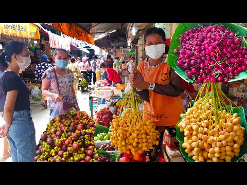 Cambodian Alive Market  - Everyday Foods For Sales And People Activities @ Chumpu Voan Market