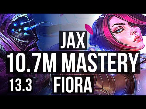 JAX vs FIORA (TOP) | 10.7M mastery, 1900+ games, 6 solo kills, Legendary, 8/2/3 | KR Master | 13.3